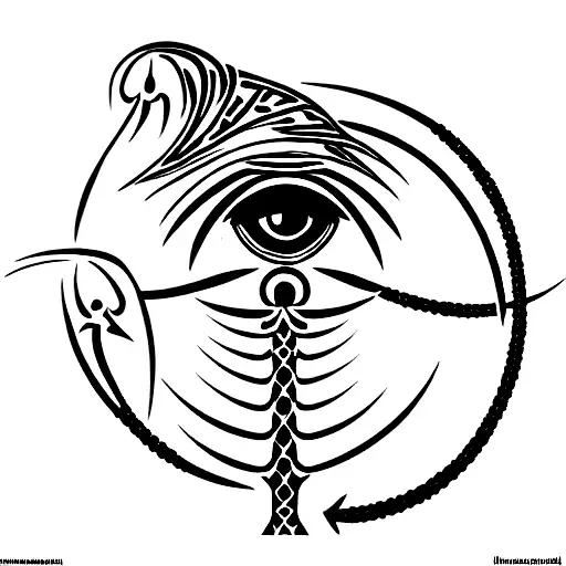 Ankh With Eye Of Horus And Kundalini Snakes