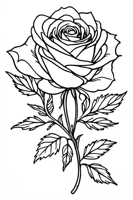 Fine Line Simple Rose Little