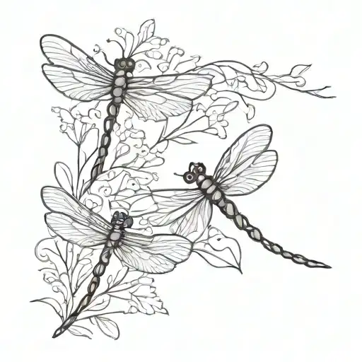 Dragonflies Flying