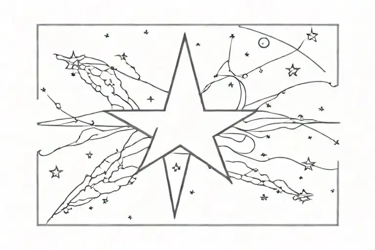 A Single Star With The Ocean