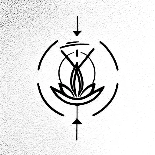 Spear Originating From Lotus Creating A Path Surrounded By Trees