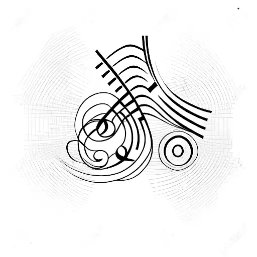 Geometric Fine Line Tattoo Of Treble Clef