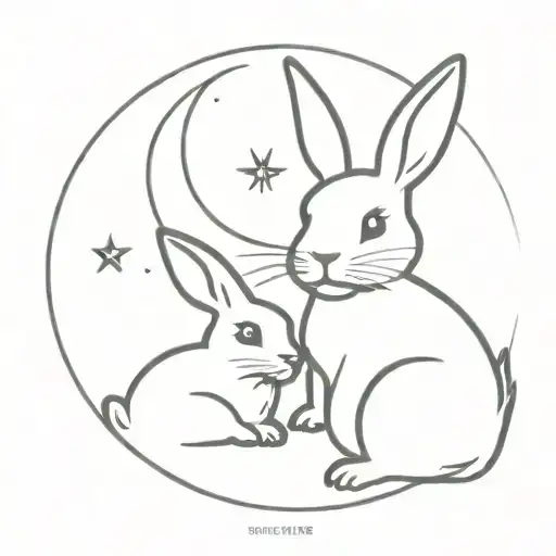 Bunnies Moon Shining