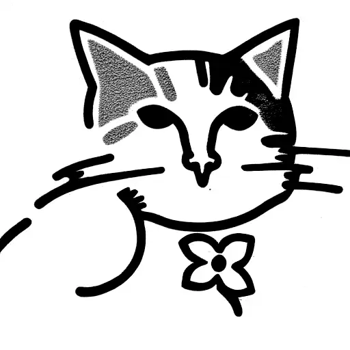 Cat Made From Flowers