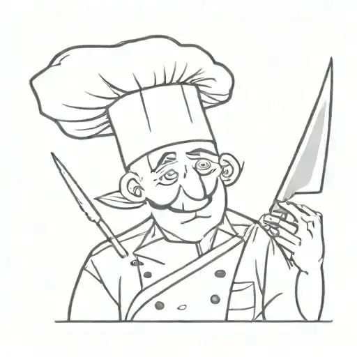 Chef Knife With Eyes Looking