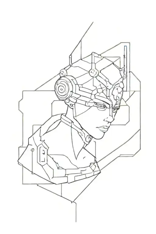 Cyberpunk Style Tattoo Featuring