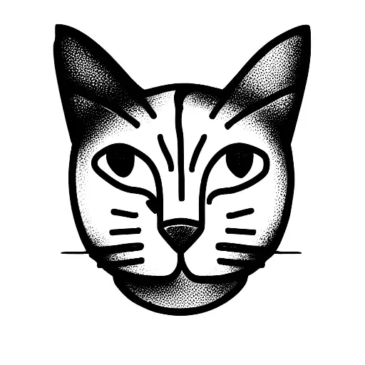 Cat Outline With Flowers