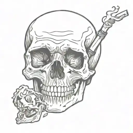 Skull Smoking A Joint