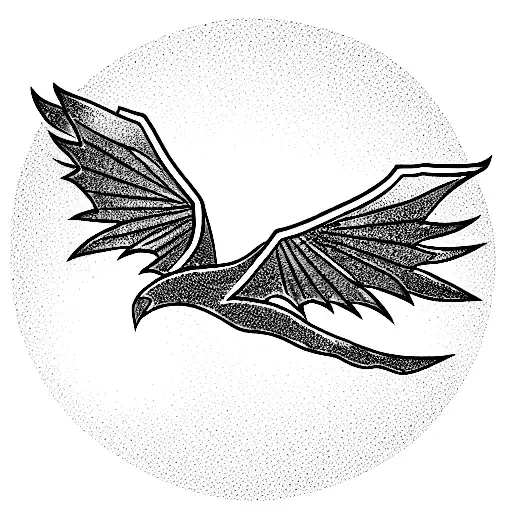 Silver Hawk Flying Over A Mountain Over Dragon Scales