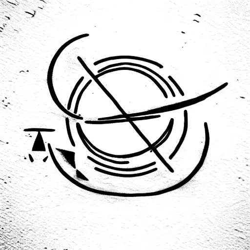 Wayfarer Rune With Sun And Moon Being Chased By Wolves Around It