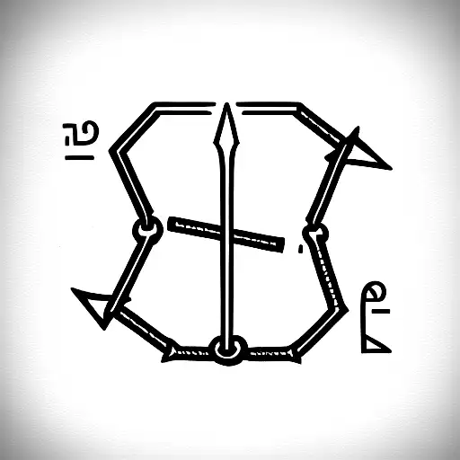 Sword Surrounded By Chains Made Of Mathematical Equations That Conect To Empty Hexagons