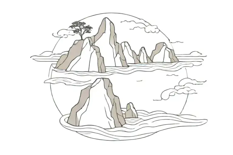 Twin Rock In The Surf