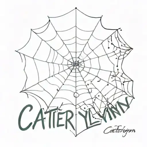 Spider Web With The Name Caitlynn In The Middle Of It