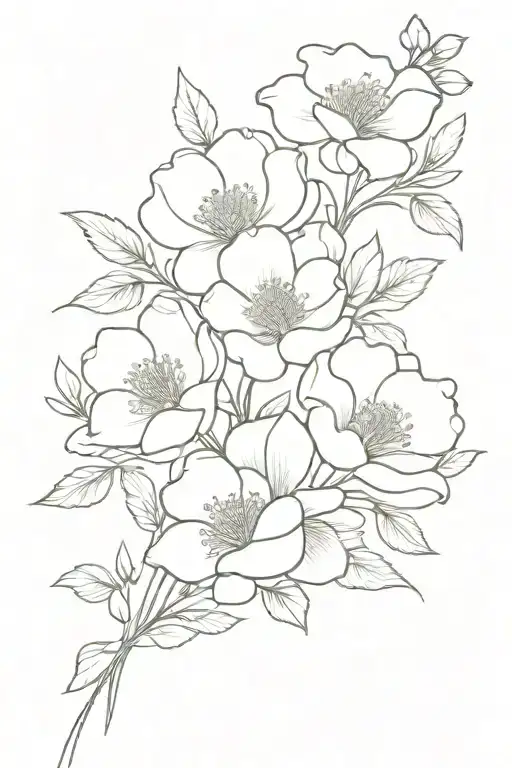 Family Birth Flower Bouquet Tied