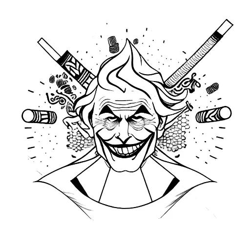 Joker Face With Smoking Cigarette