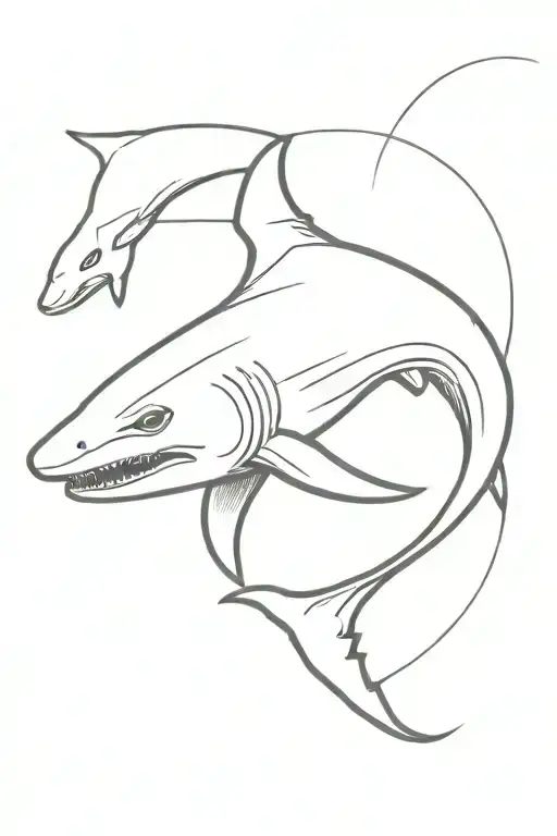 Hammerhead Shark With Shadow