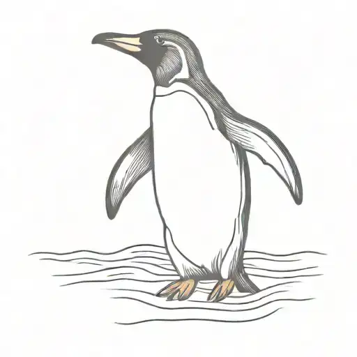 Penguin At Sea
