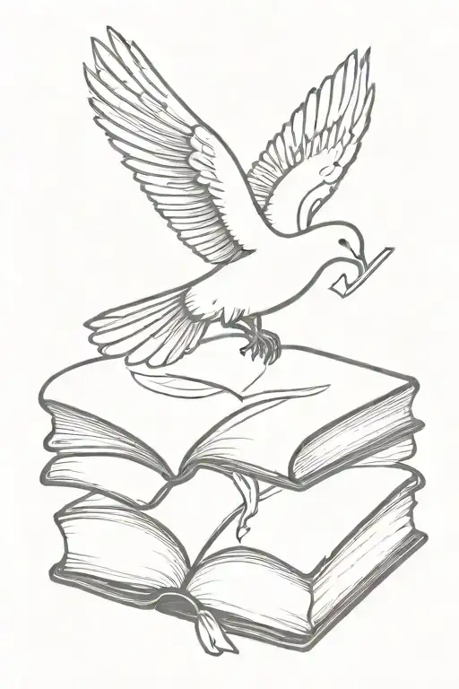 Book With Dove Sitting On Top