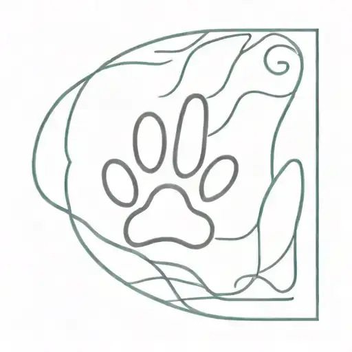 Dog Paw With An M And Ocean Waves