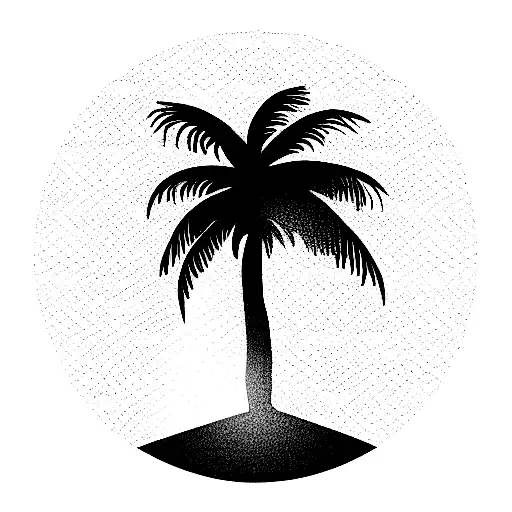 Palm Tree With A Sunset