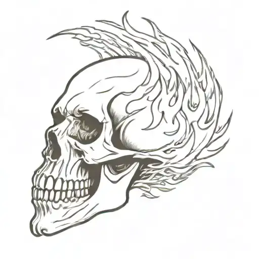 Flames Coming Out Of Skull