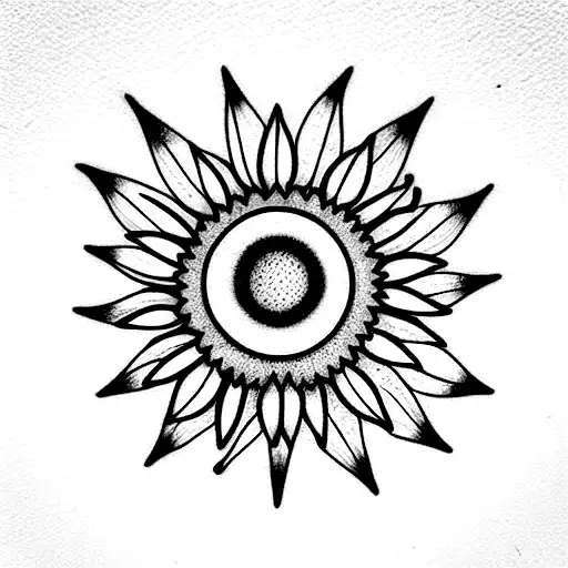 Sunflower With Stems And Moon