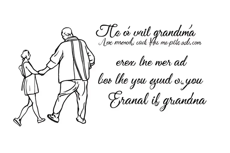 Memorial Tattoo For Grandma For Men Walking