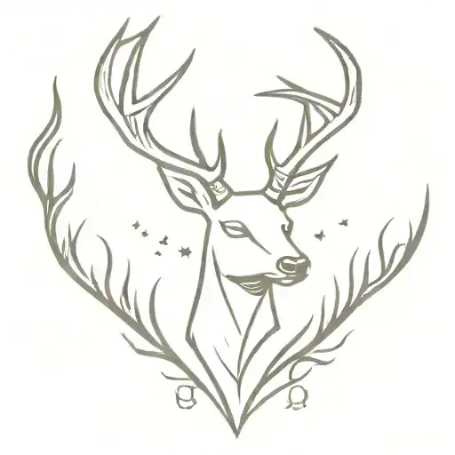 Deer Head And Antlers