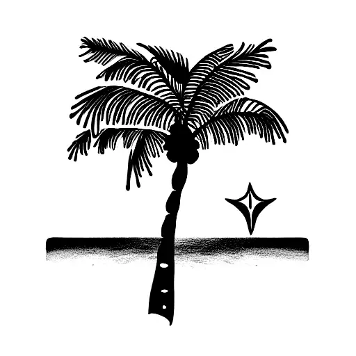 Palm Tree With Dolphins