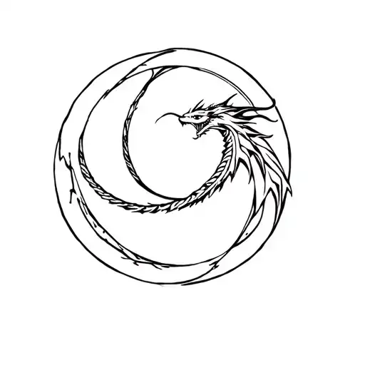 Circular Ouroboros Dragon