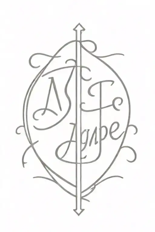 The Word 'Agape' In Greek Letters With The Symbols Heart And Cross