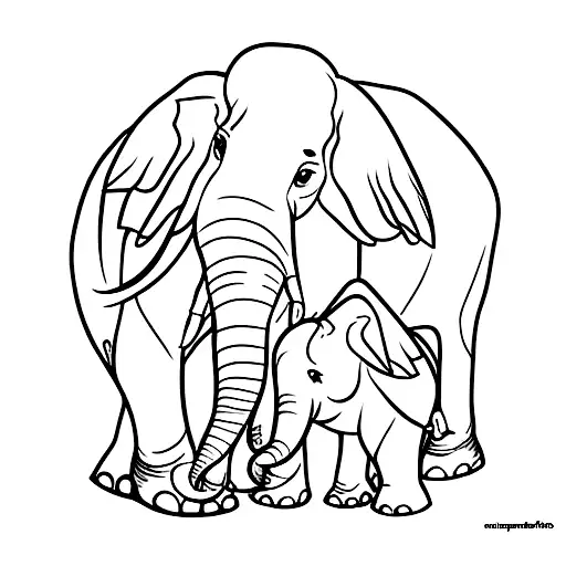 Mother Elephant And Baby Elephant