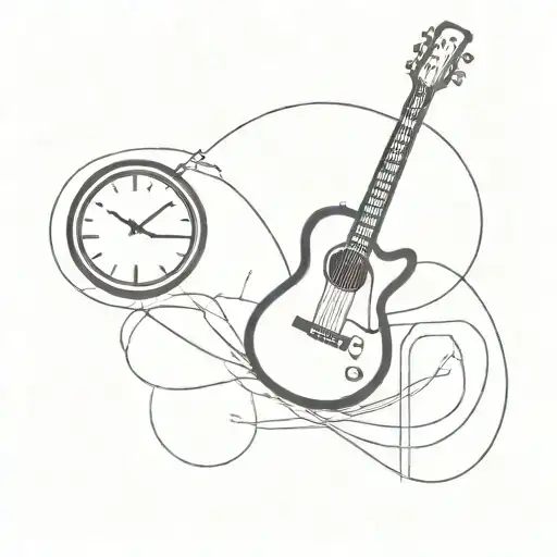 Guitar And Clock Embedded