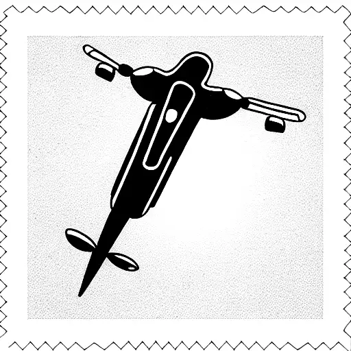 Line Around Shoulder With Scooter At Start And Aeroplane At The End