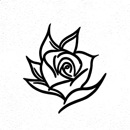 Fine Line Side Face With Flower On Top