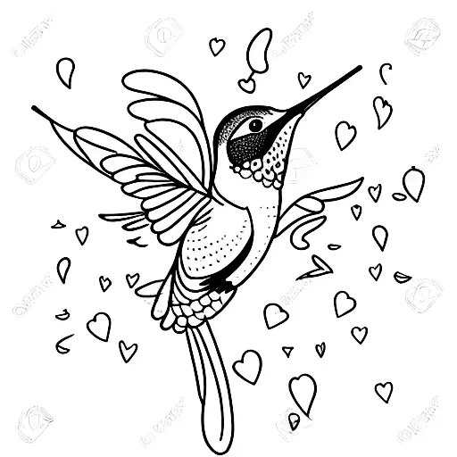 Combine The Image Of A Hummingbird With Birth Flowers To Represent Happiness And Love