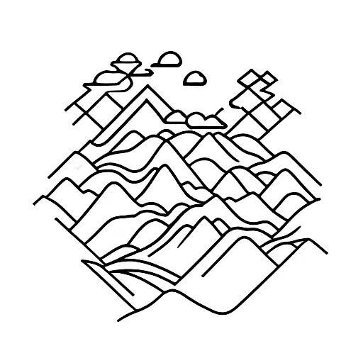 Mountain Scene With Trees And A Lake