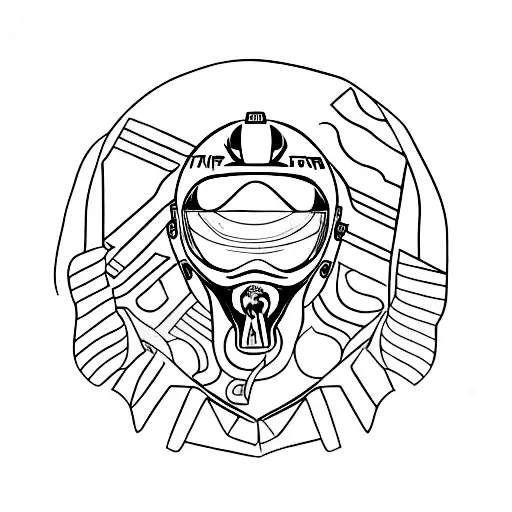 Stilyzed Tattoo Ferrari F1 Car With The Driver Helmet Of Airton Senna