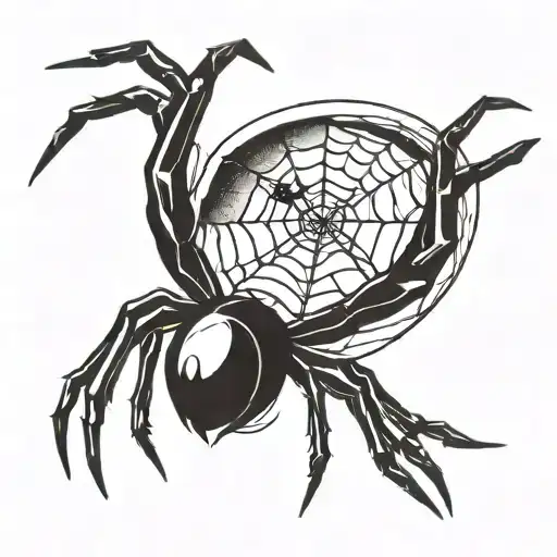 Spider With Webbed Moon