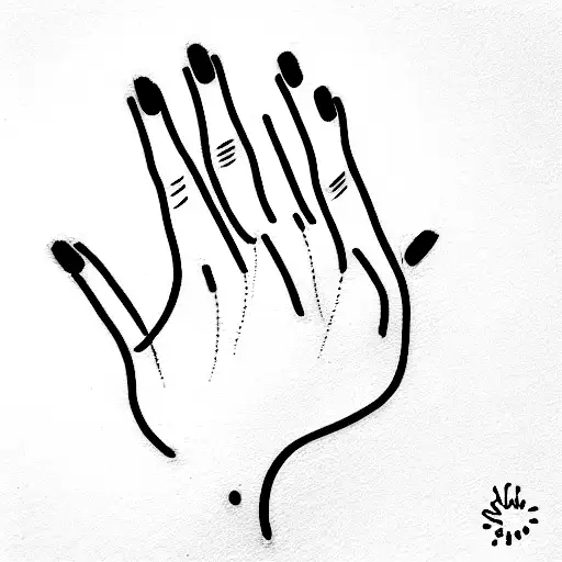 All In A Minimalistic Single-line Draw The Silhouette Of A Hand Untying A Word That Says Suelta