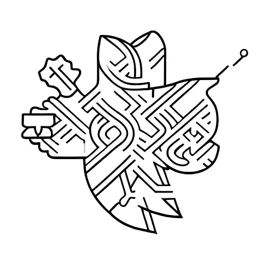 A Minimalist Tattoo Of A Runner's Shoe With A Small Cross Symbol On The Heel