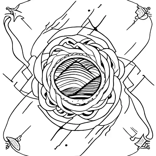 Traditional Simple Seashell Outline Boarder With A Picture Of A Mountain Beach Sunrise Inside