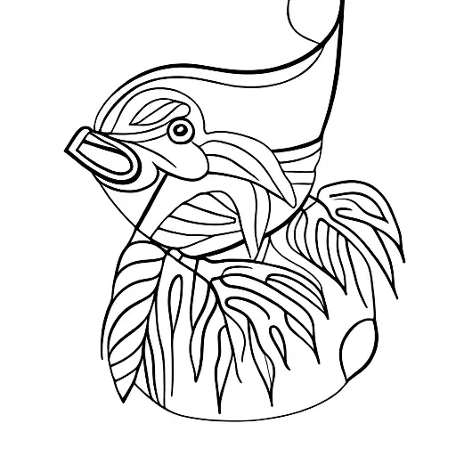 A Black Single Outline Of A Dodo Bird