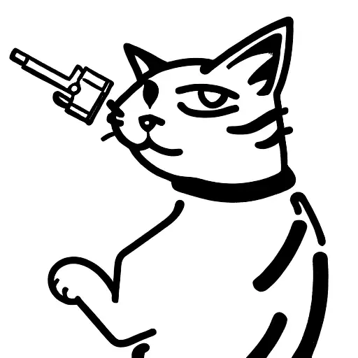 Cat With Gun
