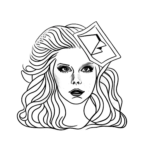 Lana Del Rey Portrait With A Vintage Microphone