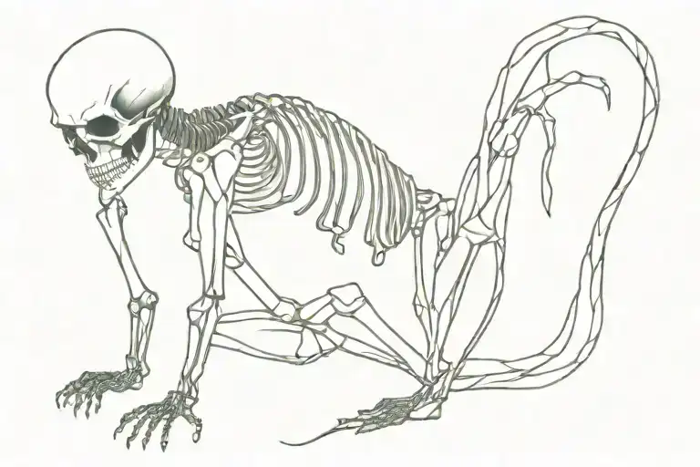 Very Very Long Curved Snaked Skeleton With Small Head