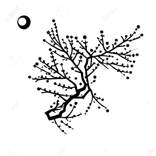 Cherry Blossom With Half Moon