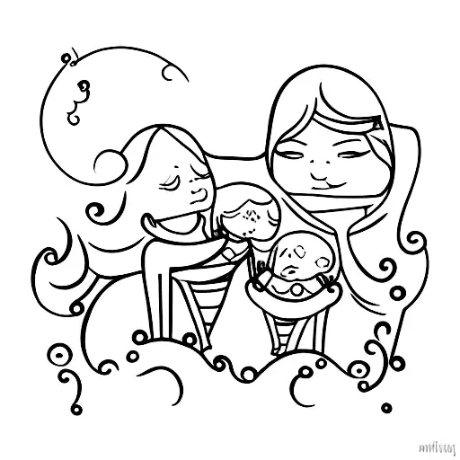 A Mom Holding Two Babies