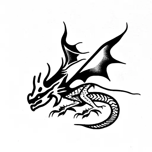 Dragon In Liily Flowers