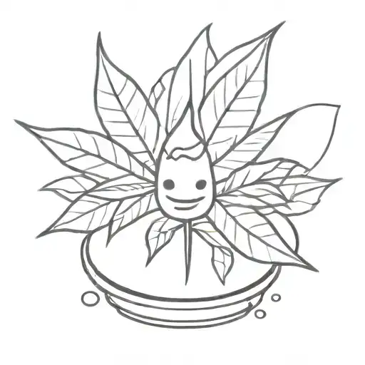 Pot Leaf With Cartoon Face